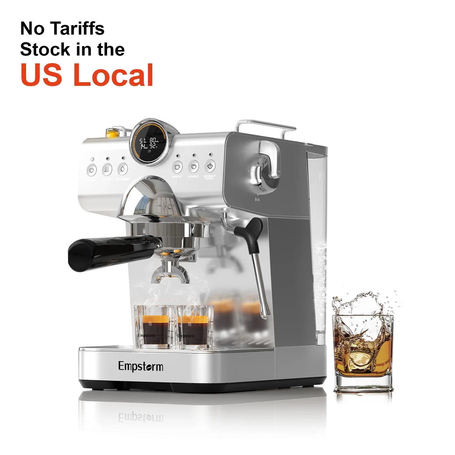 For CB1 New Design High Quality Electric Semi-Automatic Coffee Maker with Cold Brew & Milk Frother for Household Use