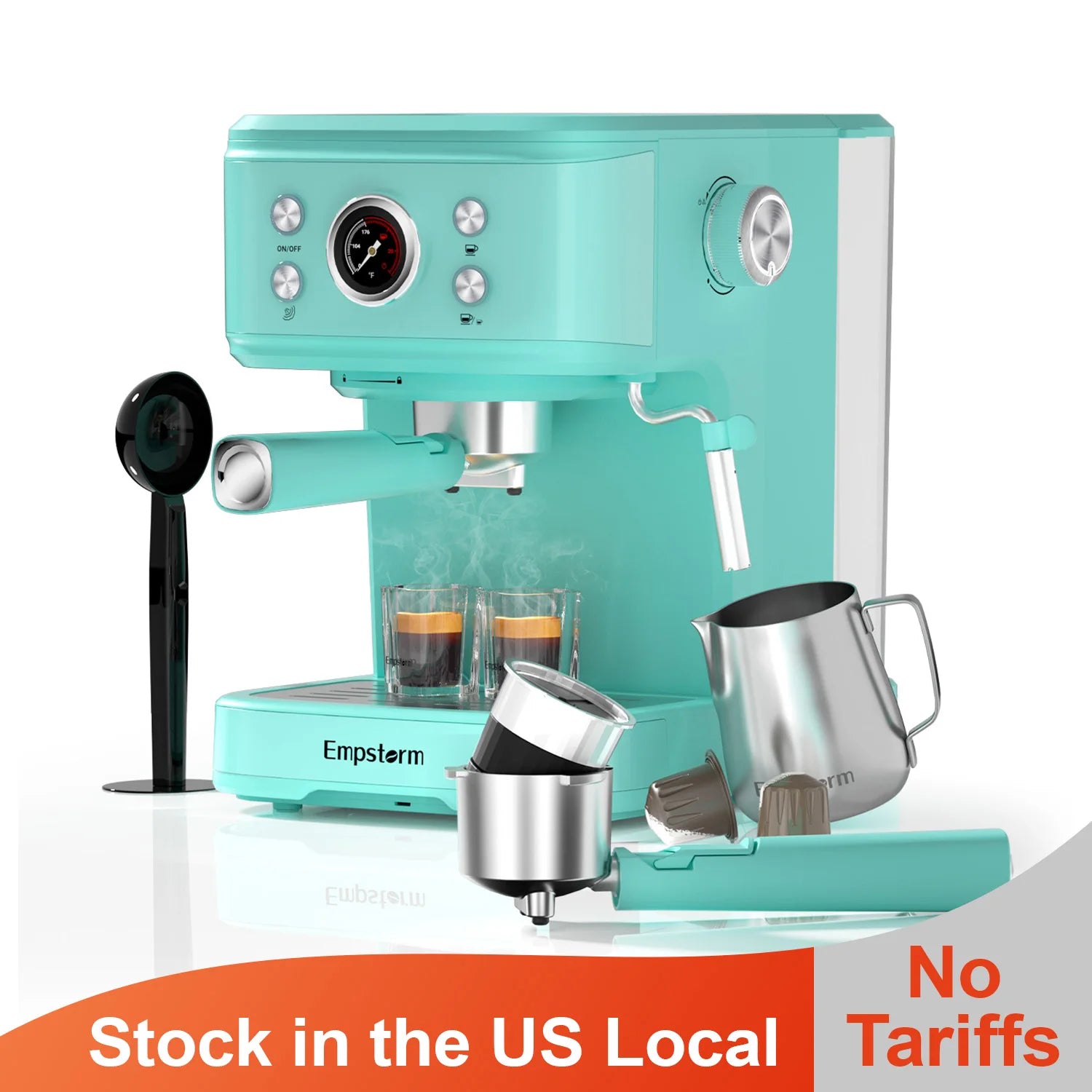 Empstorm  04E 20 Bar Electric Semi-Automatic Coffee Maker Machine With Capsule Filter for Use Halloween Christmas Gift