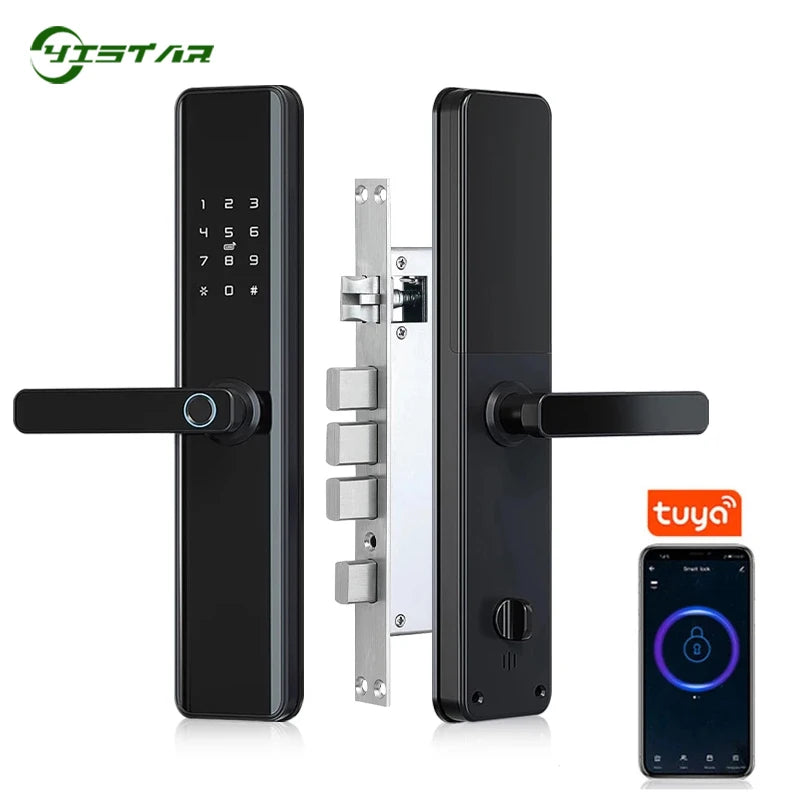 Tuya APP Remote Control Smart Home Door Lock M1 Door Access Control Anti-theft Lock Biometric Fingerprint Lock