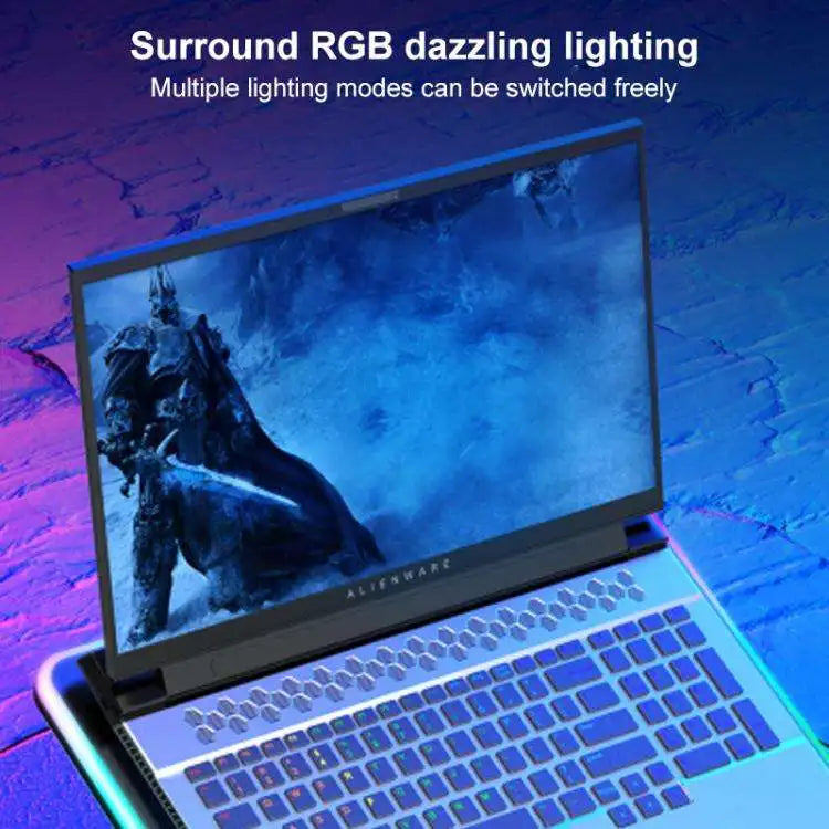New Hot Seller Metal RGB Light Gaming Effect Air-Cooled Five Fans Folding Laptop Cooler Stand High Performance 17'' Stock