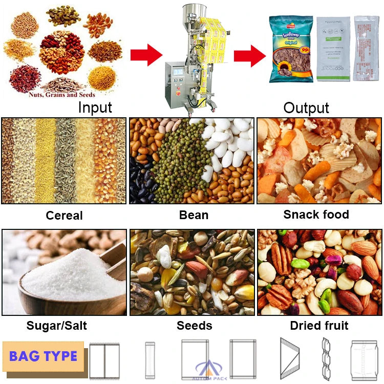 Autompack High Speed Automatic Coffee Milk Food Granule Cheese Crackers Tea Sugar Snack Bag Sachet Filling Packaging Machine