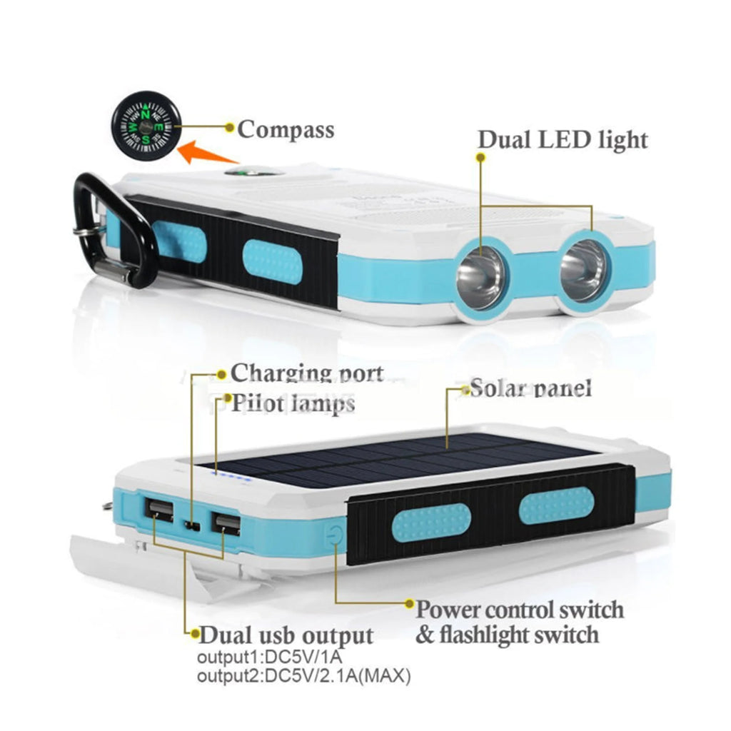 TD Jumbo Capacity 20,000 MAh Waterproof Solar Power Bank High-Solar Charger
