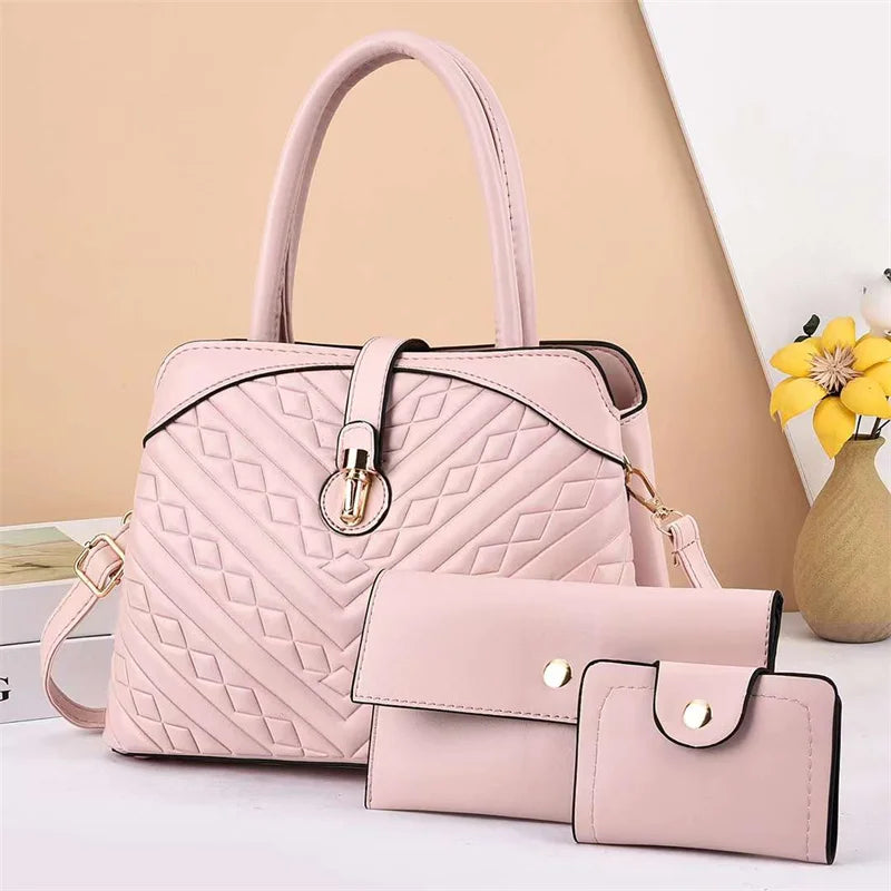 2024 New Texture Pattern High Capacity Fashion Trend Messenger Bags Luxury Women's Bags Womens Handbags Tote Bag Handbag Set