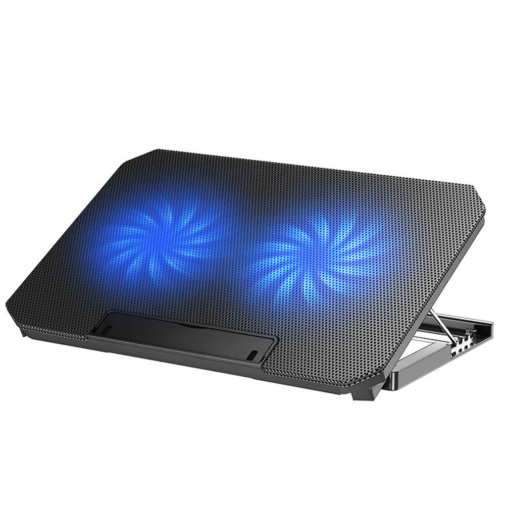 NUOXI Hot Sale Double Fans Laptop Cooling Stand 2 USB Ports Speed Controller Height Adjustable Pads for 13-16 Inch Laptops Stock