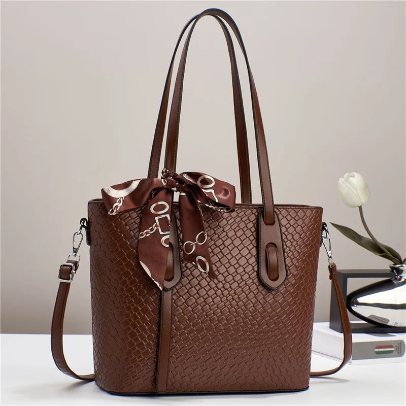 New Versatile Fashion With Scarves Retro Large Capacity Simple and Elegant Temperament Bags Women Handbags Lady
