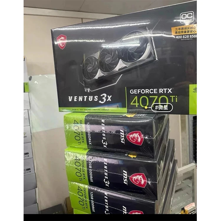 Used MSI GeForce RTX 4070Ti GAMING TRIO 12G Graphics Card with 12GB GDDR6X 192 Bit Memory Support OverClock
