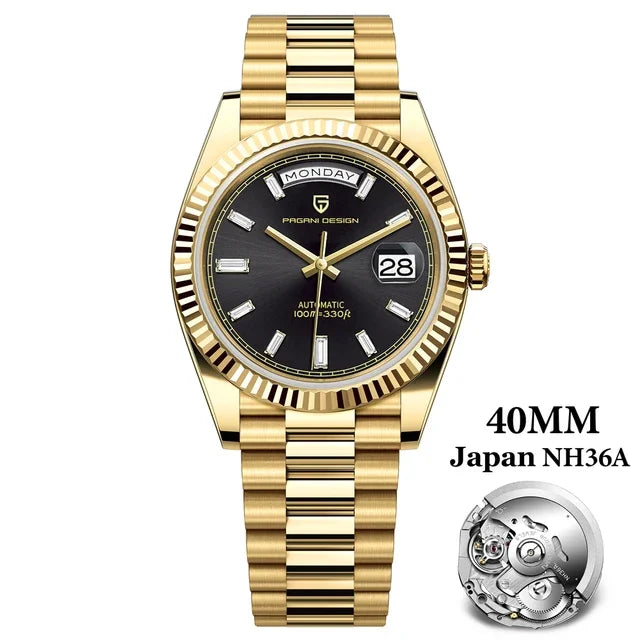 PAGANI DESIGN Men's Watches DD40 RoseGoldBrown Luxury Automatic Watch Men TMI NH36 Date Week Mechanical Watches for Men 2026 New