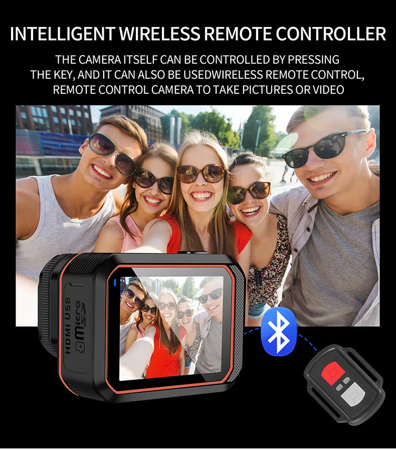 High Quality 2" Screen True 4K 60FPS Action Camera IP68 Waterproof with EIS Stabilization for Skiing Cycling Motorcycle Sports