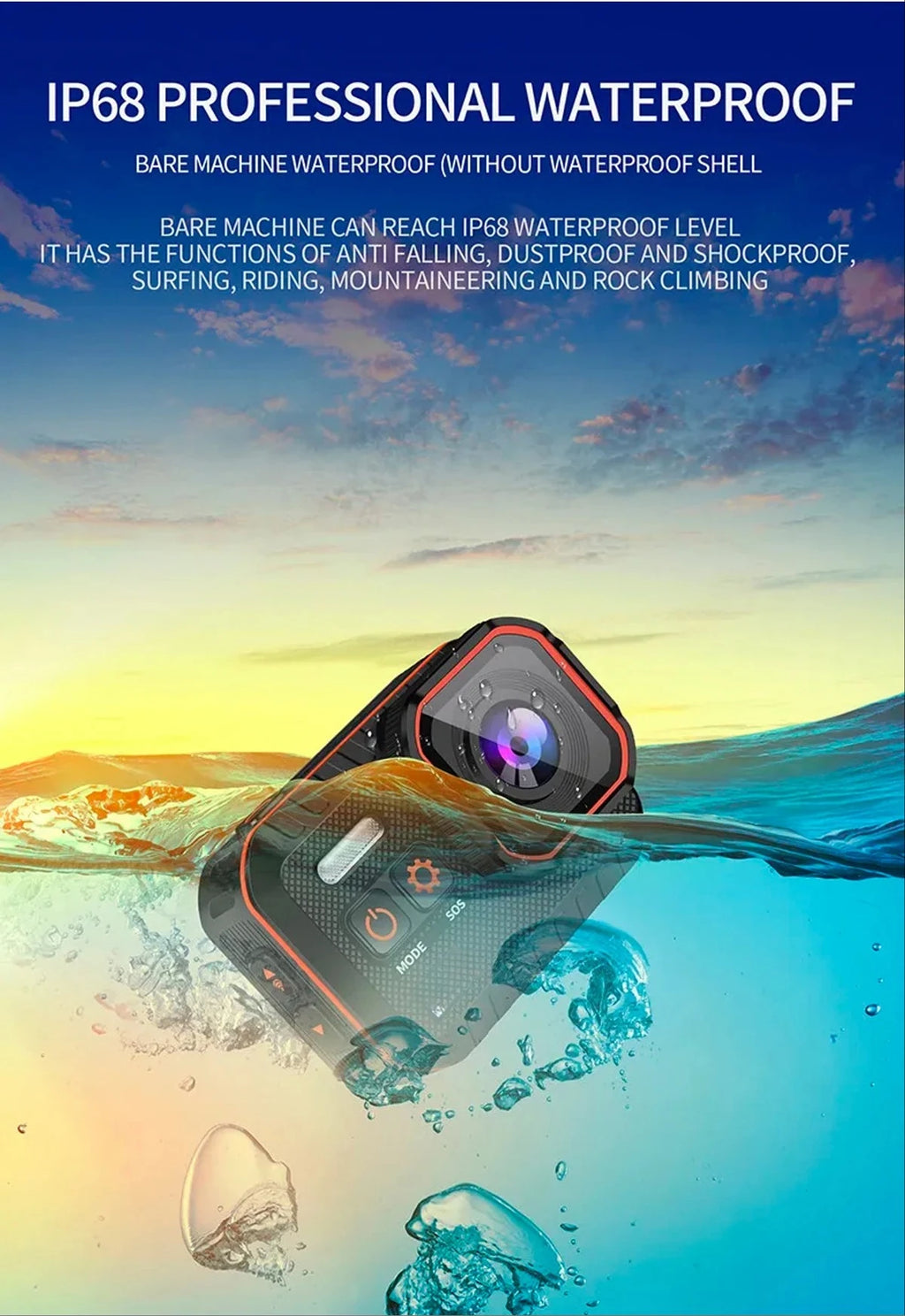 60FPS Ultra HD 30m 170 Wide Angle WiFi Remote Control Waterproof IP68 Action Camera Helmet Mountable Sports Cycling Mountain