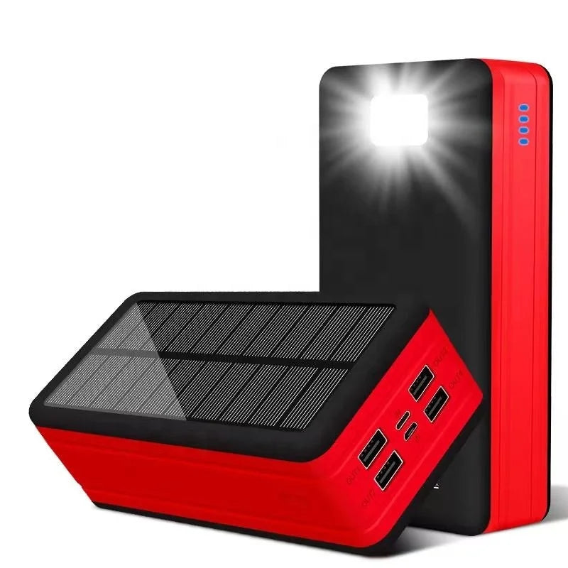Factory ODM/OEM High Capacity Solar Power Bank 50000 Mah 2 USB Portable External Solar Powerbank With Led Light Outdoor
