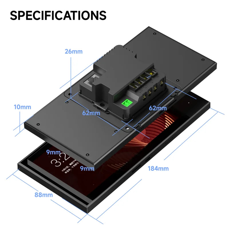High-Resolution Control Panel for Smart Homes with 3 Gang ZigBee Switch, Tuya Smart Camera and Doorbell, Fortune 500 Partner