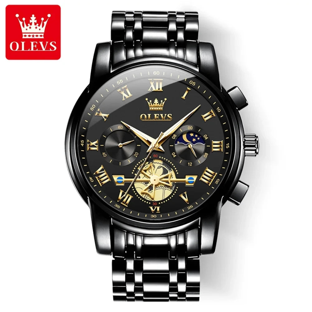 OLEVS 2859 Top Band Men's Watches Classic Roman Scale Dial Luxury Wrist Watch for Men Hot Quartz Waterproof Luminous Male