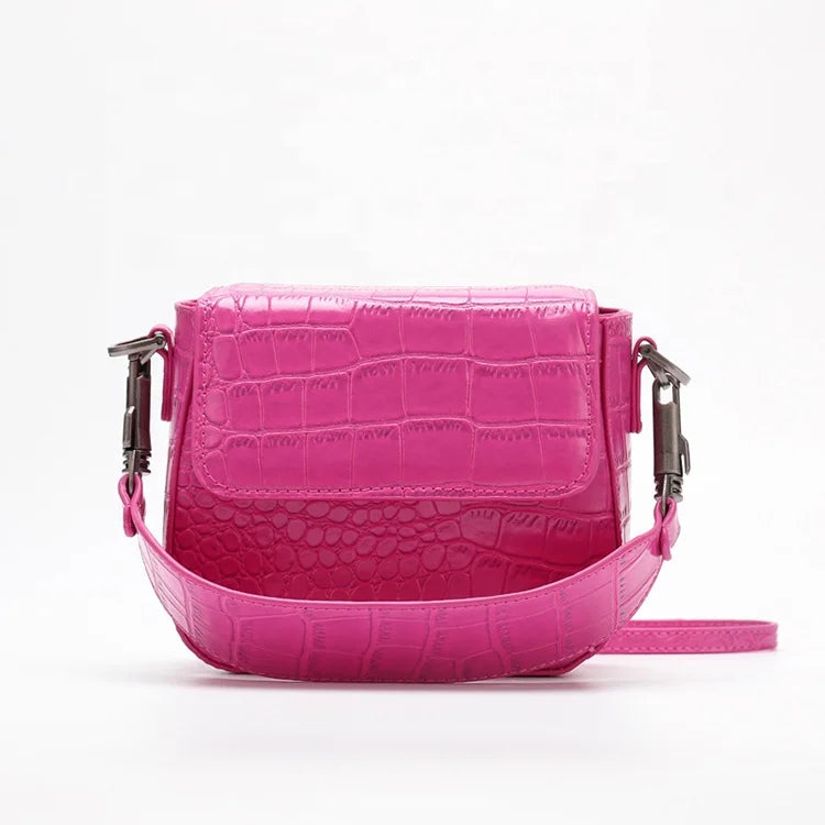 Pink Hot Sale Wholesale Trendy Handbags 2022 Crocodile Pattern Women Handbags