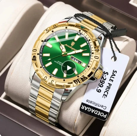 New POEDAGAR 959 Luxury Watch for Man Reloj Sports Men Quartz Watch Waterproof Luminous Date Week Stainless Steel Men's Watches