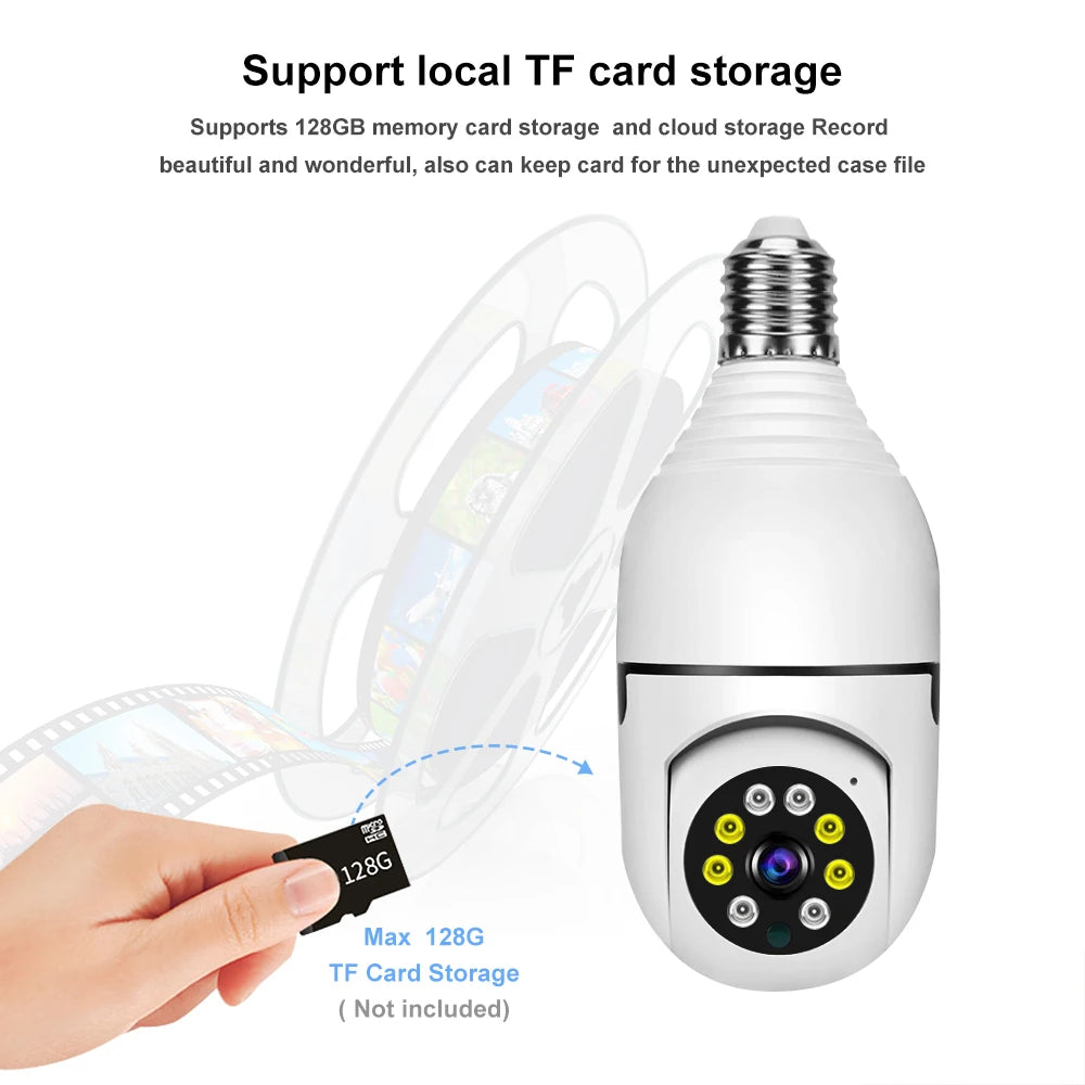A6 1080P WiFi Mini Camera Home Security Video Recorder with E27 Bulb Installation