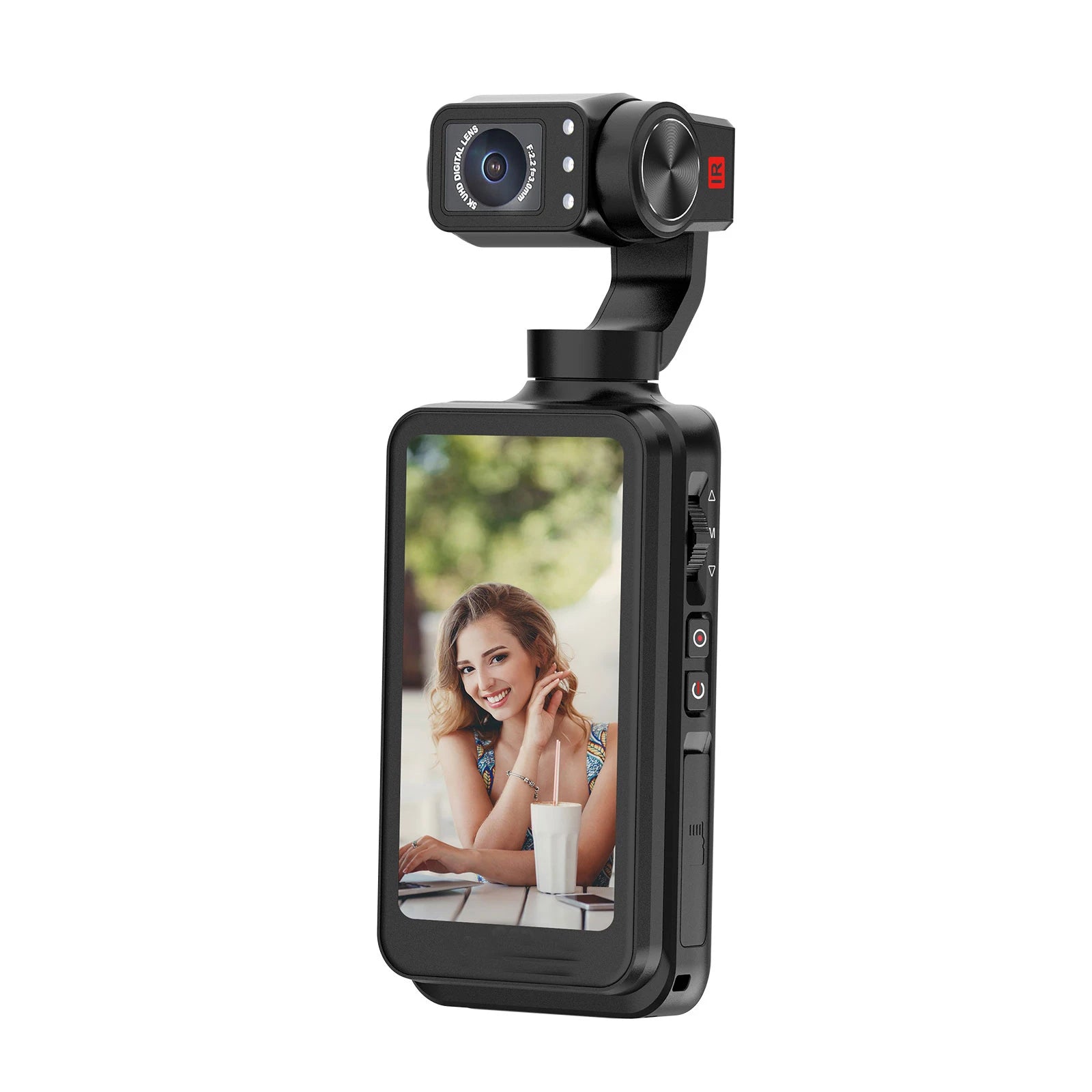 pocket 3 Mini HD Video Camcorder with 5K Recording, 3.5 Inch IPS Display, Optical Zoom, Night Shot, Stabilizer and WiFi