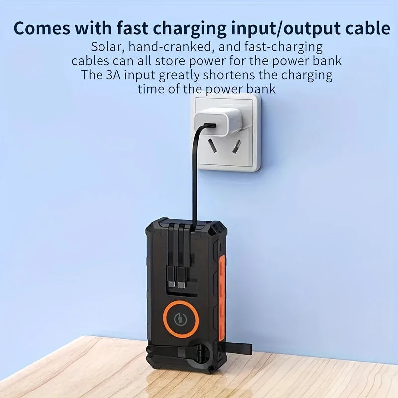 Outdoor Portable Solar Power Bank 20000mah Mobile Power Bank Charger Solar Powered Board Battery Charger With Light Compass