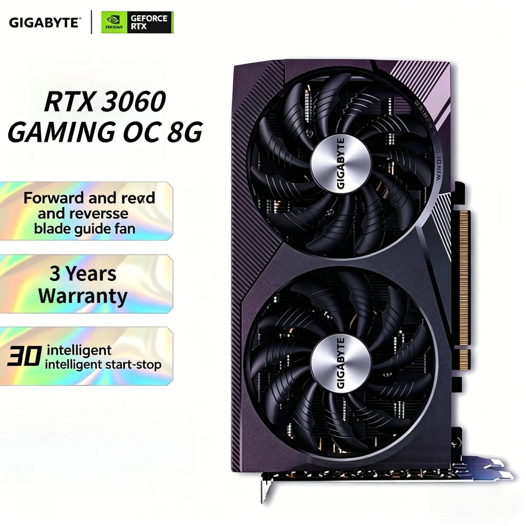 NEW GIGABYTE GPU GeForce RTX 3060 GAMING OC 8G GDDR6 Desktop Gaming Computer Components in Stock