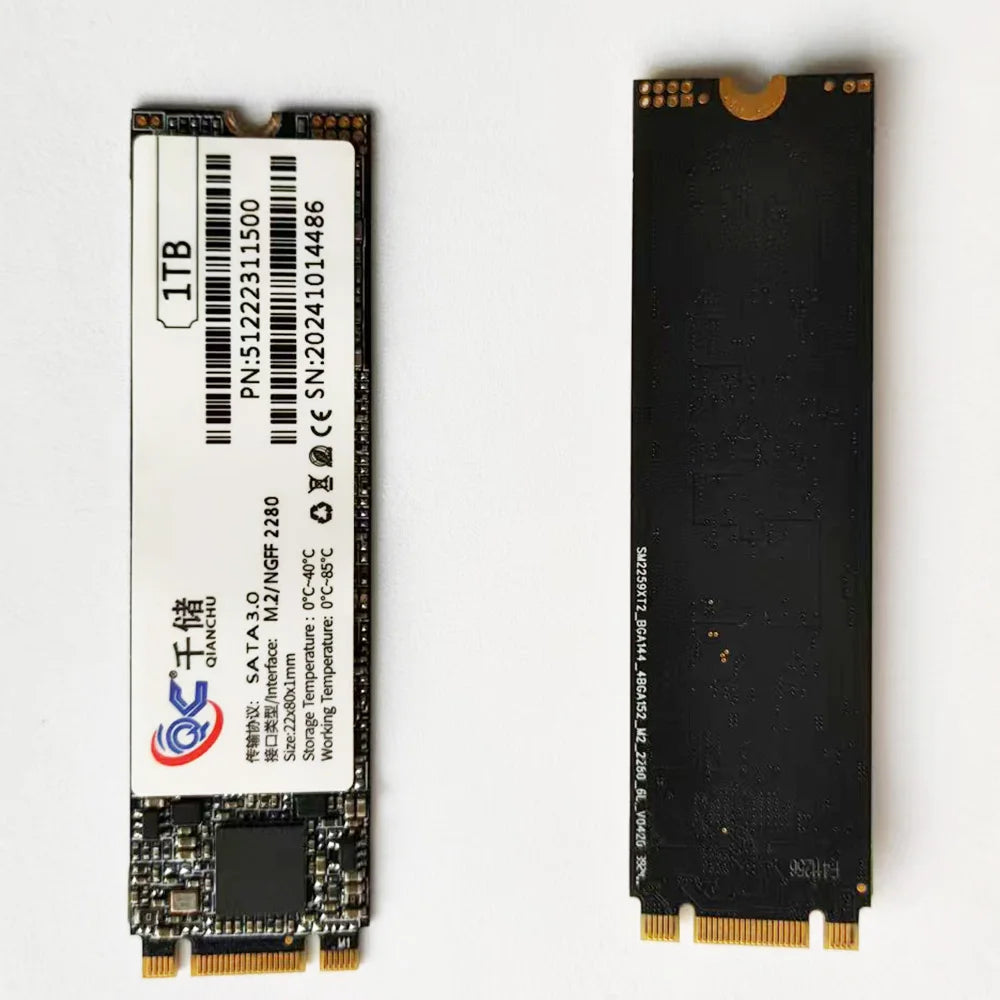 Brand New 128G 256G 512G 1TB 2TB SSD NGFF M.2 2280 Sata Solid State Drive for Laptops