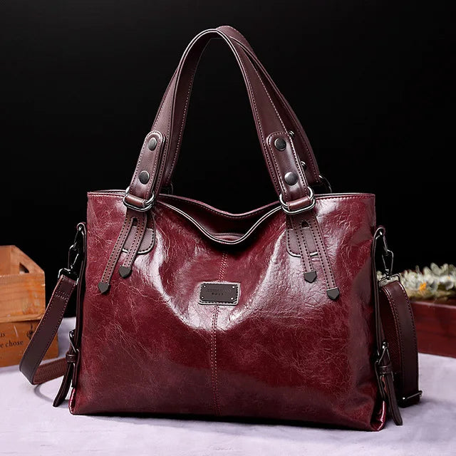 New Fashion Casual Tote Bag Women Handbags Soft Leather Shoulder Bags Vintage Big Capacity Crossbody Hand Bag for  Ladies