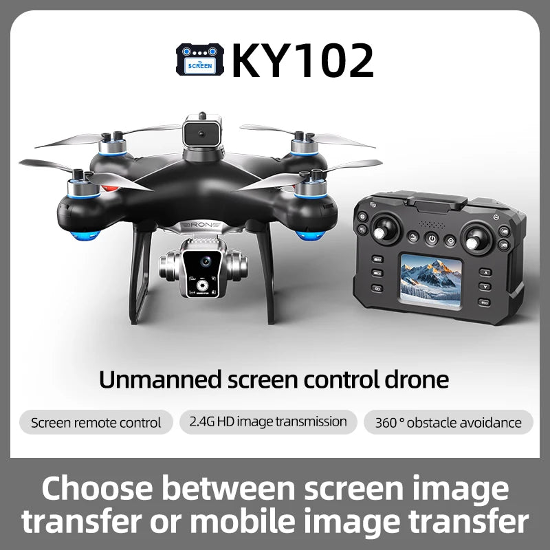 KY102 MAX Drone 4k Camera WIFI Optical Flow Positioning Obstacle Avoidance Brushless Motor Helicopter Drone with Screen Remote
