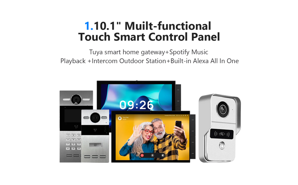 Golden Security Zigbee Wifi 10 Inch Touch Screen Wall Switch Smart Home Zigbee Gateway Music Central Panel up to 120 Sub-devices