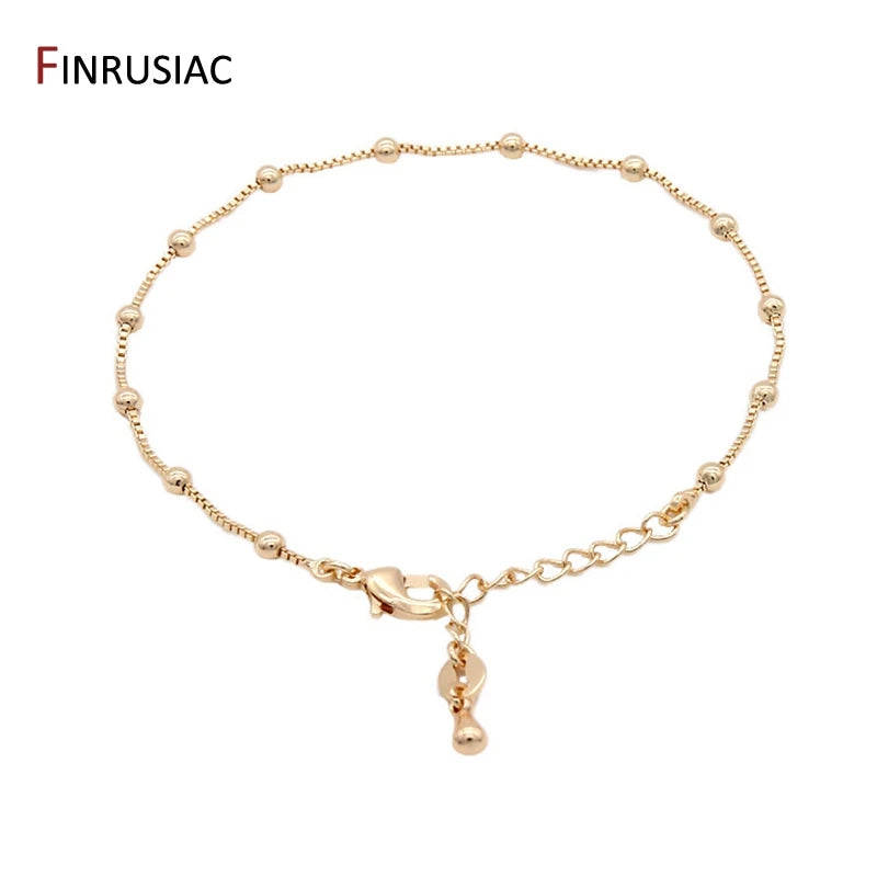 2022 New Fashionable Round Beads Bracelet For Women Gold Plated Simple Adjustable Chain Bracelets Jewelry