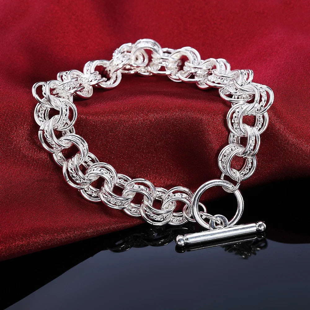Fashion bracelet  925 Sterling Silverr Link Chain Europe Style Jewelry For Women Charm Bracelets Wedding Jewelry Christmas