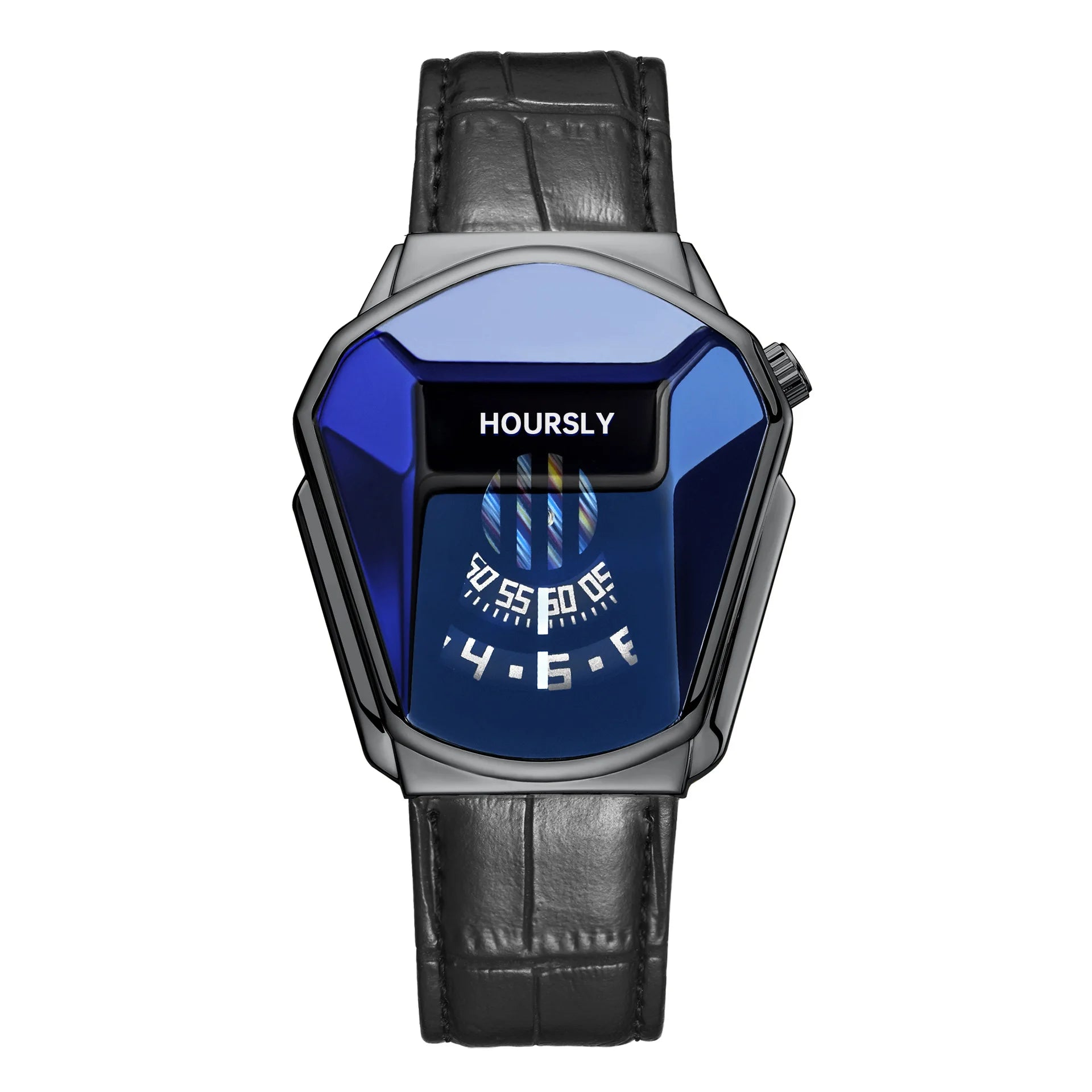 HOURSLY 6617 Fashion Men's Watches Motorcycle Cool Waterproof Sport Wristwatch Quartz Stainless Steel Leather GoldClock Watch