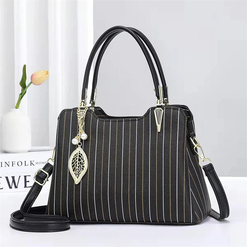 2022 Fashion Striped Bag Triple Pockets Large Capacity Women's Bags Ladies Bags Handbag