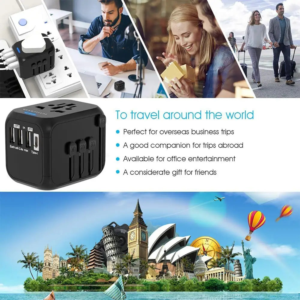 Multinational UK BS 5733 Japan Universal Travel Adapter 10A/250V Smart Home Product for International Travel