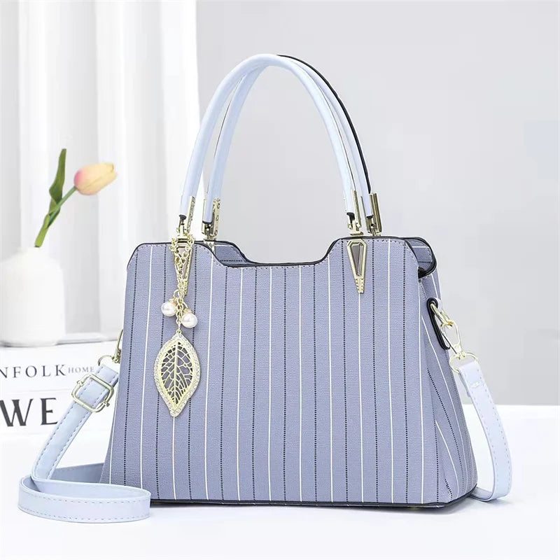 2022 Fashion Striped Bag Triple Pockets Large Capacity Women's Bags Ladies Bags Handbag