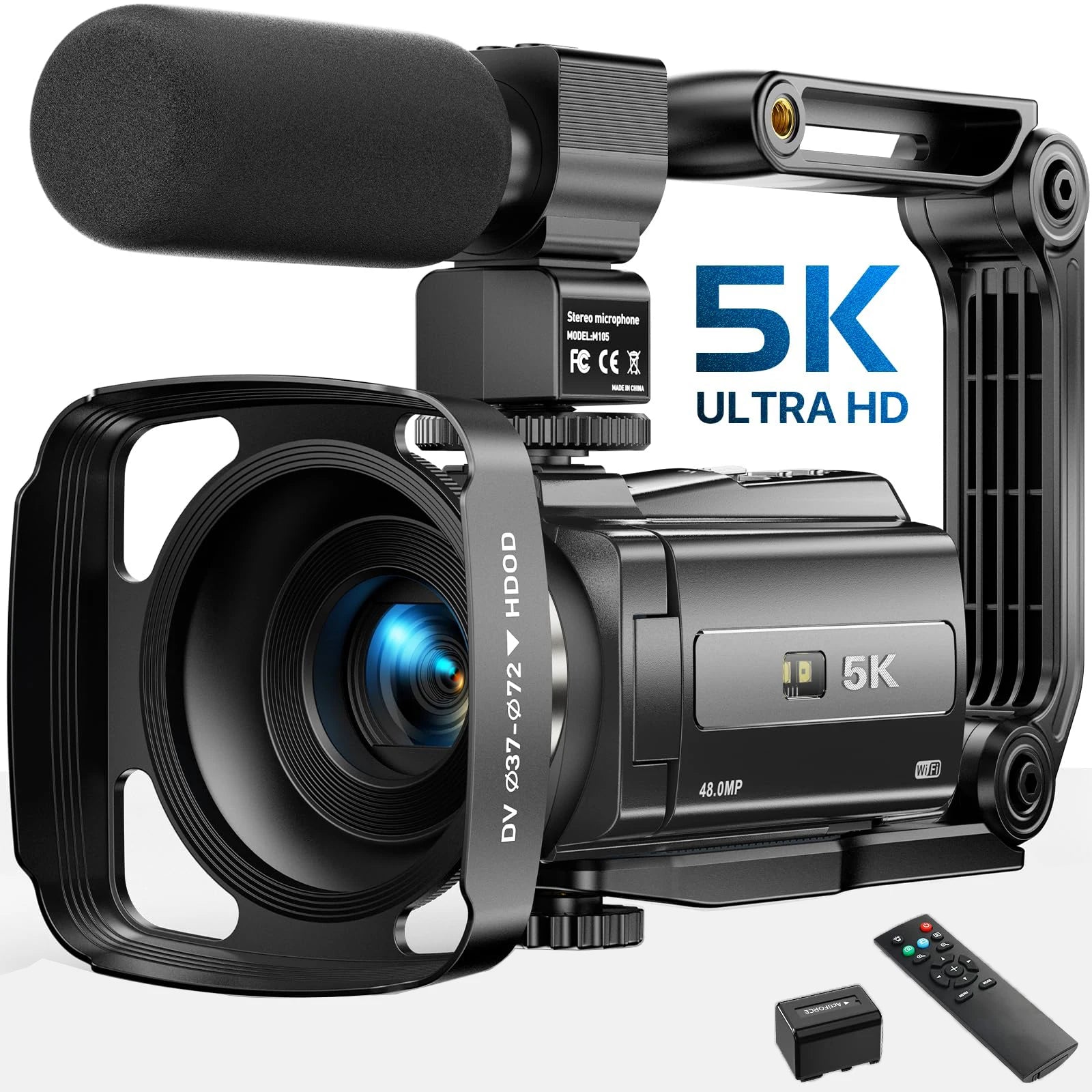 HDV255K Professional 16X Zoom WiFi Outdoor 5K HD Video Camera with SD Card 3.0-inch Touch Screen Anti-shake Good Price China
