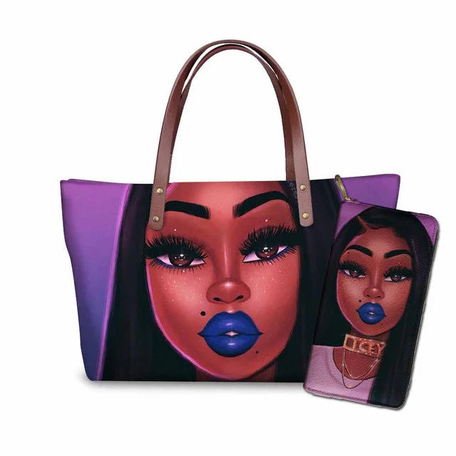 Young Ladies Handbags Black Art American African Girls Printed Popular Hand Bags Women Handbags Lady Fashion Designers Handbags