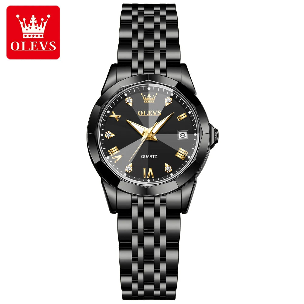Hot OLEVS 9931 Men's Watches Rhombus Mirror Original Quartz Watch for Man Waterproof Luminous Stainless Steel Smartwatch Male