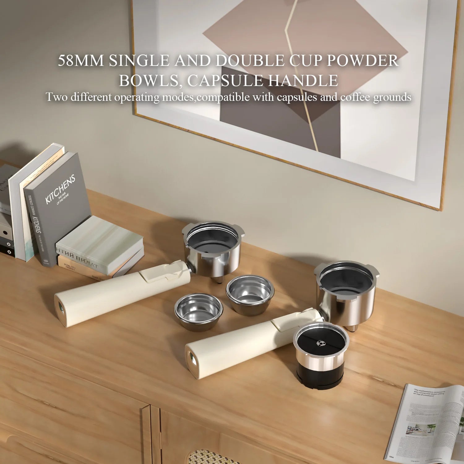 Empstorm 2 in 1 Capsule and Powder Semi-Automatic Coffee Machine Makes Espressos Lattes Cappuccinos for Office Home Hotel Use