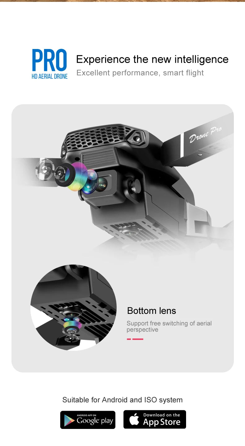 2025 E88 4k UHD Mini Flying Camera  WiFi GPS  Real-time Transmission FPV  Follow Me Rc Remote Controller Quadcopter  Kids Drone