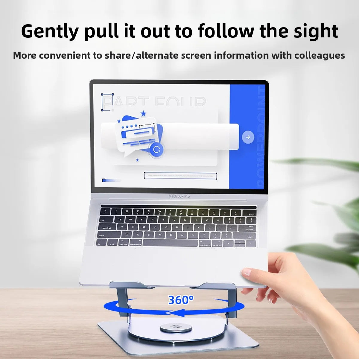 Dual-Fan 360 Rotation Aluminum Adjustable Foldable Ergonomic  Laptop Stand with Cooling Fan Desktop Tablet PC Stands Bulk Order