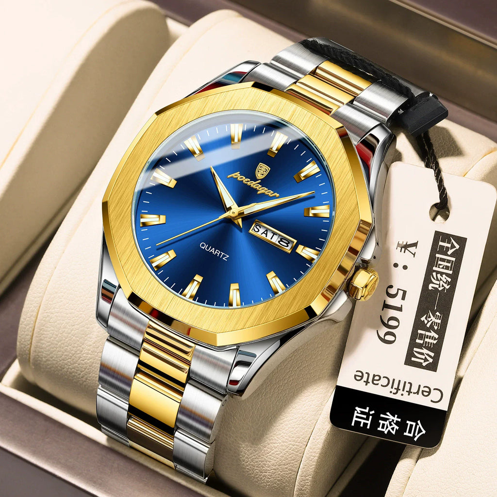 POEDAGAR Watch for Men 875 New High Quality Sport Quartz Men's Watches Waterproof Steel Jewelry Wristwatches Reloj Montre Gift