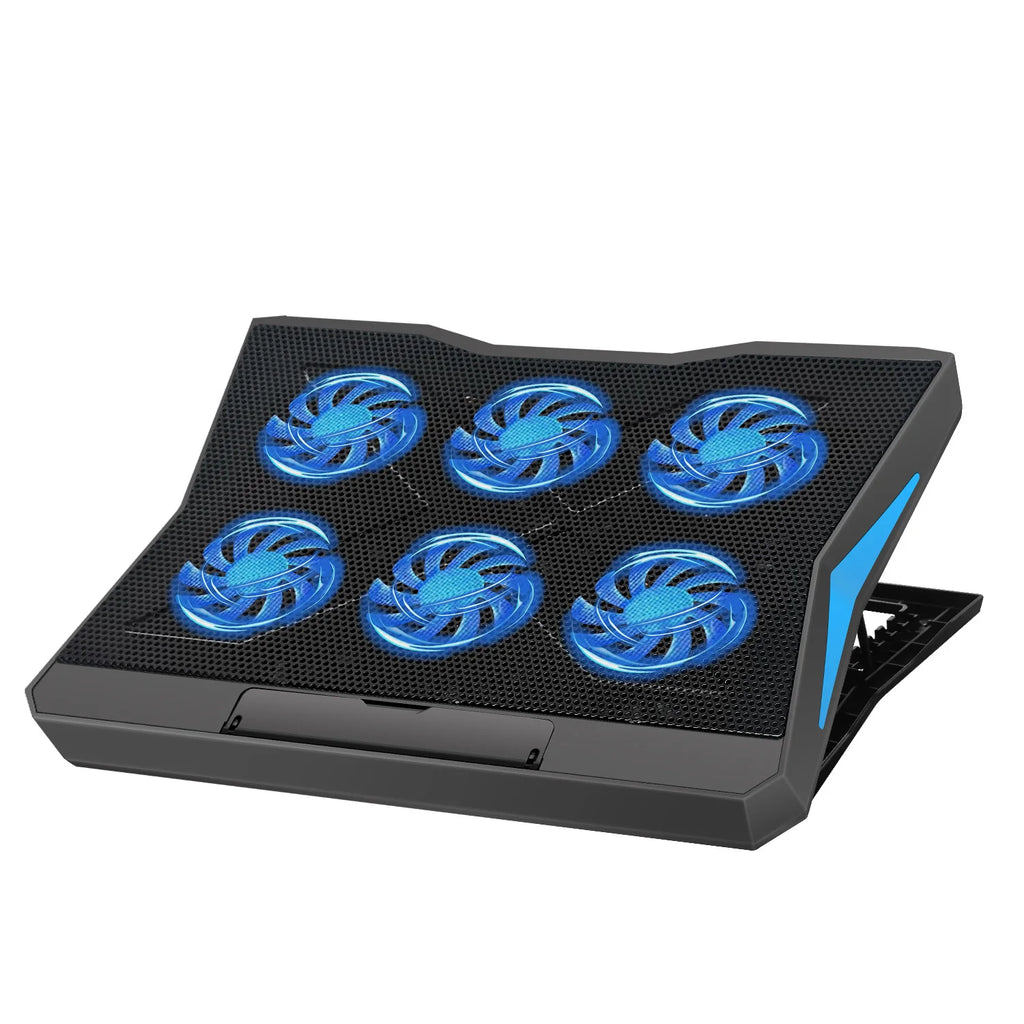 Factory Direct Stock Plastic Six Fans Laptop Cooling Pad Mute Speed Adjustable Height 17'' Inch Laptop Cooler