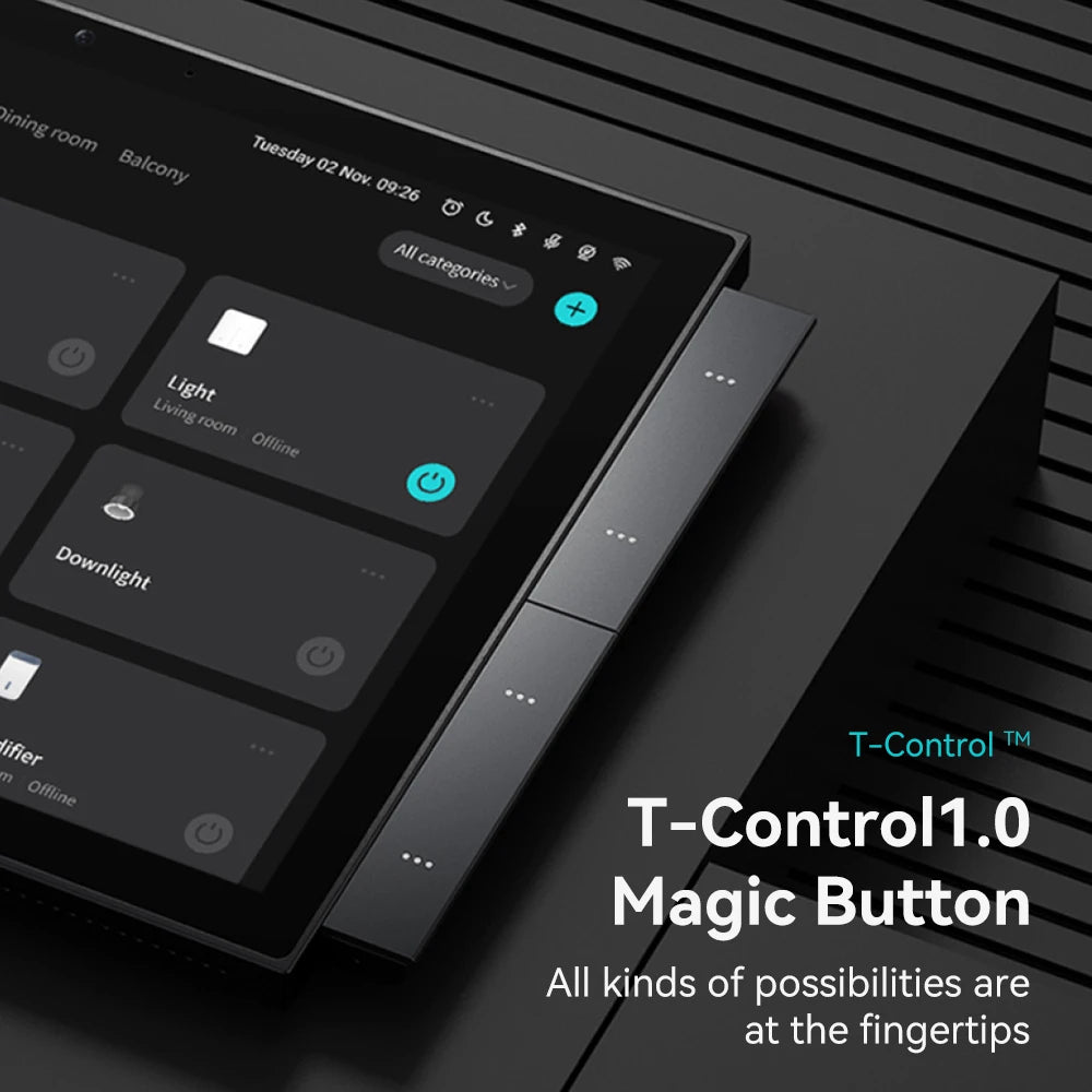 TuoAn 10 Inch Smart Home Zigbee Gateway Smart Multi Function Control System Support Alexa Voice Control 2 Gang Wall Switch