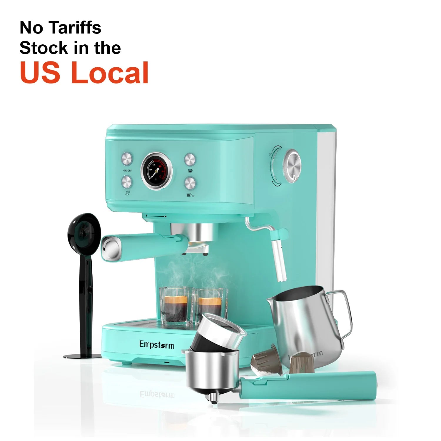 For 04E High Quality Aluminum Semi-Automatic Coffee Machine with 20 Bars Pressure 1100W for Espresso Cappuccino & Latte
