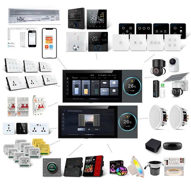 2025 New Arriving WiFi 6 Inch Smart Home Automation Background Music Amplifier LCD Smart Home Gateway