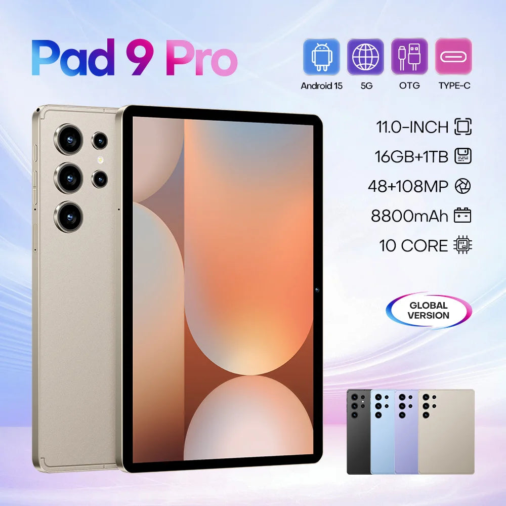Limited Time Special Offer Pad 9 Pro Dual Core High Resolution 5G Smart Educational Tablet 16GB+1TB 11 Inch Global Wholesale