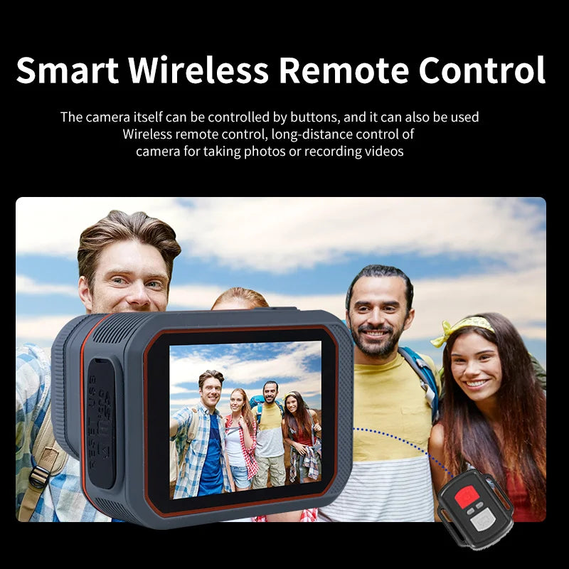 4K 60fps CMOS IP68 Waterproof Action Camera WiFi Remote Control Screen 128GB MicrSD Support 170 Wide Angle Pro Drive Recorder