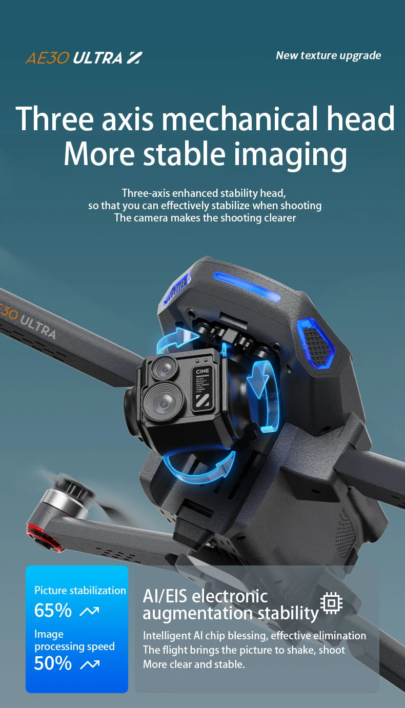 AE30 MINI 8K Dual Camera WiFi FPV Air Pressure Hold Foldable Quadcopter Professional Aerial Photography WITH OBSTACLE Adoidance
