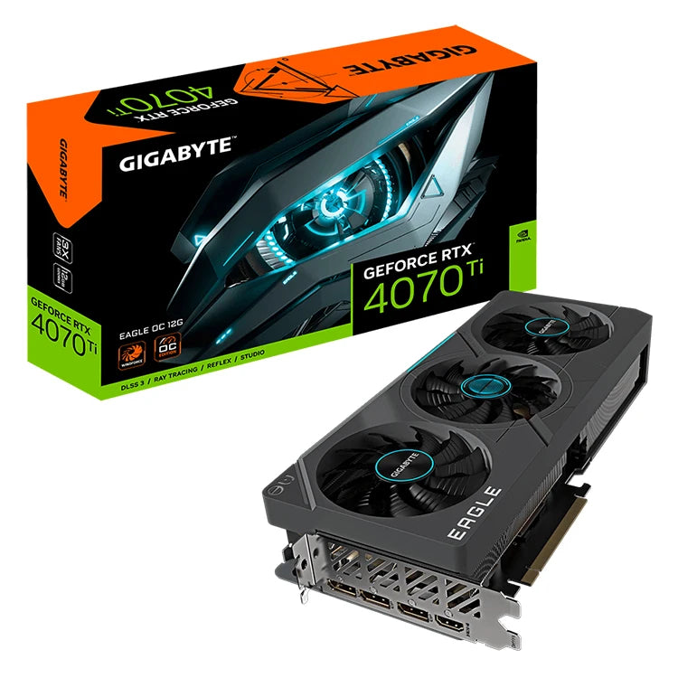 Used GIGABYTE GeForce RTX 4070 Ti EAGLE OC 12G Gaming Graphics Video Card with GDDR6X Memory Support AMD Ryzen 7 7800X