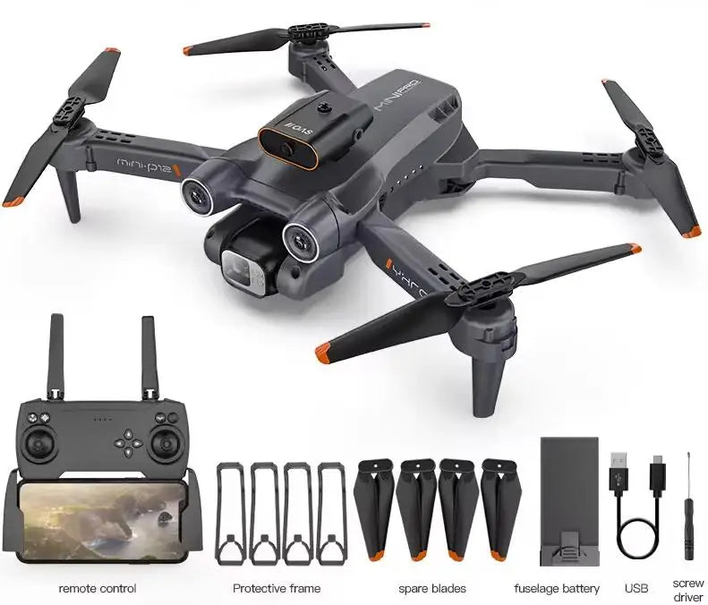 New P12 Mini Drone 4K Dual Camera Wifi FPV Full Obstacle Avoidance Rc Quadcopter Aerial Photography Helicopter Toys Gifts