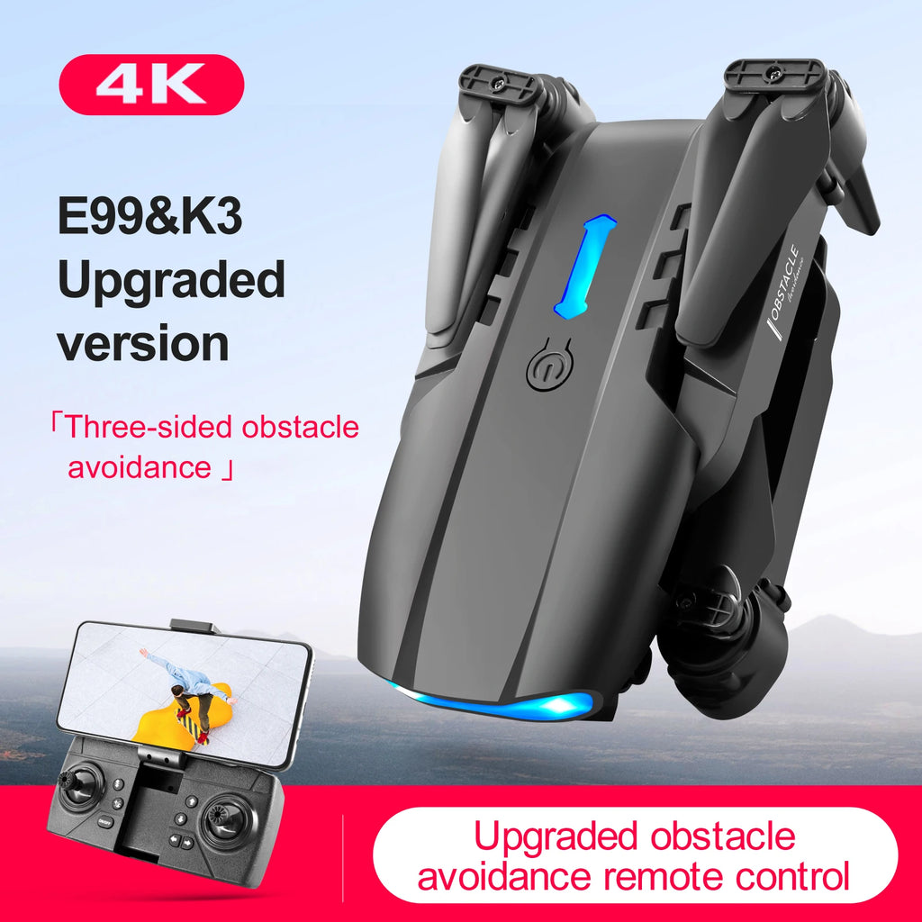 E99 Drone PRO Mini 4K HD Camera WIFI FPV Obstacle Avoidance Foldable RC Quadcopter Helicopter K3