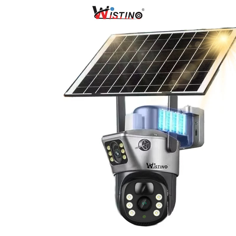 Wistino Digital Zoom Solar Surveillance Camera Wifi 6MP Ultra HD Pixel Auto Tracking Light Alarm Outdoor Solar Camera